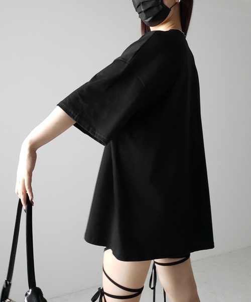 me+em select(ミームセレクト)の「※※【 3color 】無地ビッグシルエットTシャツ / solid big silhouette Tee(Tシャツ/カットソー・レディース・ブラック/ホワイト/グレー・FREE)」の20枚目の写真