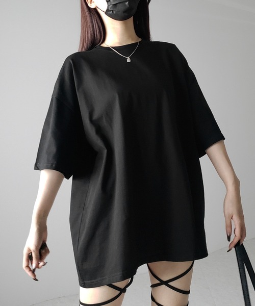 me+em select(ミームセレクト)の「※※【 3color 】無地ビッグシルエットTシャツ / solid big silhouette Tee(Tシャツ/カットソー・レディース・ブラック/ホワイト/グレー・FREE)」の19枚目の写真