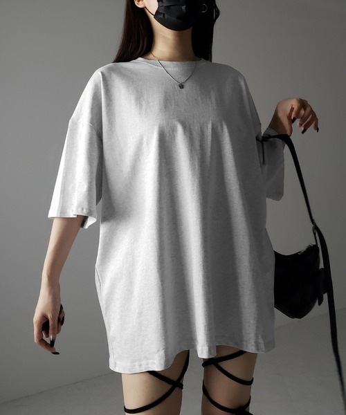 me+em select(ミームセレクト)の「※※【 3color 】無地ビッグシルエットTシャツ / solid big silhouette Tee(Tシャツ/カットソー・レディース・ブラック/ホワイト/グレー・FREE)」の15枚目の写真