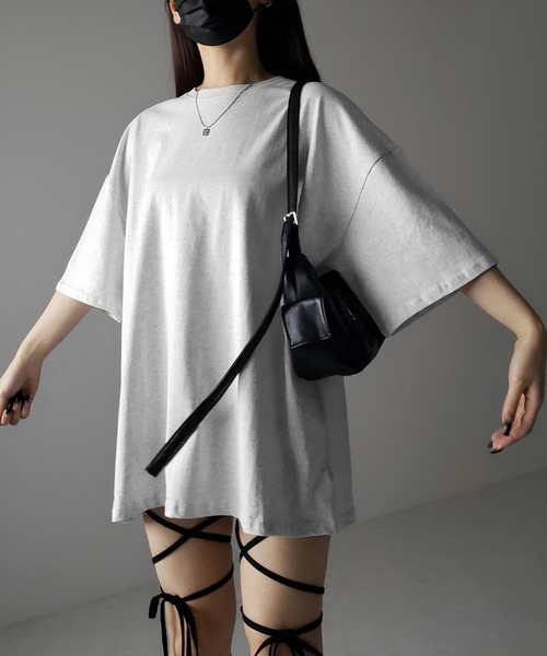 me+em select(ミームセレクト)の「※※【 3color 】無地ビッグシルエットTシャツ / solid big silhouette Tee(Tシャツ/カットソー・レディース・ブラック/ホワイト/グレー・FREE)」の16枚目の写真