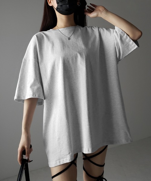 me+em select(ミームセレクト)の「※※【 3color 】無地ビッグシルエットTシャツ / solid big silhouette Tee(Tシャツ/カットソー・レディース・ブラック/ホワイト/グレー・FREE)」の17枚目の写真