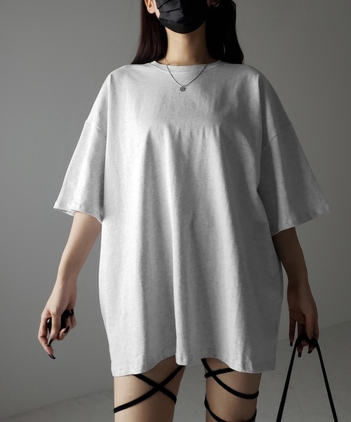 me+em select(ミームセレクト)の「※※【 3color 】無地ビッグシルエットTシャツ / solid big silhouette Tee(Tシャツ/カットソー・レディース・ブラック/ホワイト/グレー・FREE)」の18枚目の写真