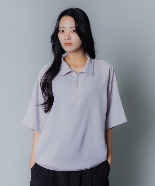 MandO（nemne store）（エムオー）の「【MandO】ハーフジッププルオーバー（シャツ/ブラウス・メンズ・ブラック系/ブラウン系/ライトグレー系/ブルー/チャコール/ブラック・MEDIUM/LARGE）」の5枚目の写真