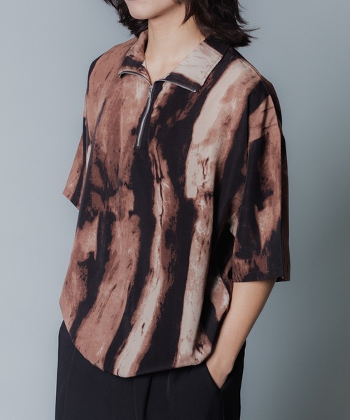 MandO（nemne store）（エムオー）の「【MandO】ハーフジッププルオーバー（シャツ/ブラウス・メンズ・ブラック系/ブラウン系/ライトグレー系/ブルー/チャコール/ブラック・MEDIUM/LARGE）」の6枚目の写真