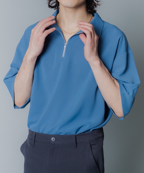 MandO（nemne store）（エムオー）の「【MandO】ハーフジッププルオーバー（シャツ/ブラウス・メンズ・ブラック系/ブラウン系/ライトグレー系/ブルー/チャコール/ブラック・MEDIUM/LARGE）」の12枚目の写真
