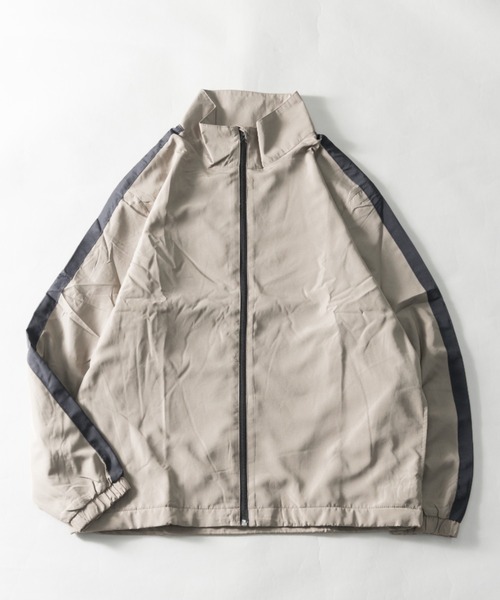 NYLAUS（ナイラス）の「裏トリコット サイドライン/サイドパイピング スタンドカラー ウィンドブレーカー（ナイロンジャケット・メンズ・グレー系2/カーキ系2/ブラック系2/ベージュ系1/カーキ系1/ベージュ系2/グレー系1/ブラック系1・LL/L/M）」の7枚目の写真