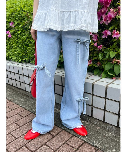 WC（ダブル シー）の「リボンポイントデニム（デニムパンツ）」 - WEAR