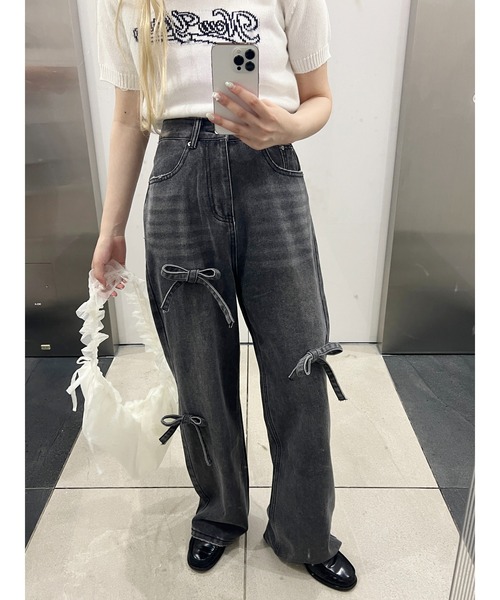 WC（ダブル シー）の「リボンポイントデニム（デニムパンツ・レディース・サックスブルー/ブラック・FREE）」の17枚目の写真