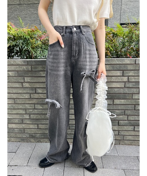 WC（ダブル シー）の「リボンポイントデニム（デニムパンツ）」 - WEAR