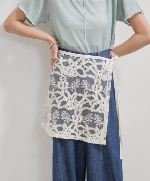 VIS（ビス）の「アソートレースレイヤードスカート（スカート・レディース・ブラック系その他/ブラック系その他2/ホワイト系その他5/ホワイト系その他6・FREE）」の2枚目の写真