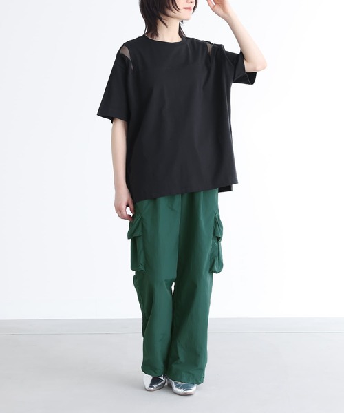 n'OrLABEL（ノアールレーベル）の「『ショルダーメッシュ切替Tシャツ