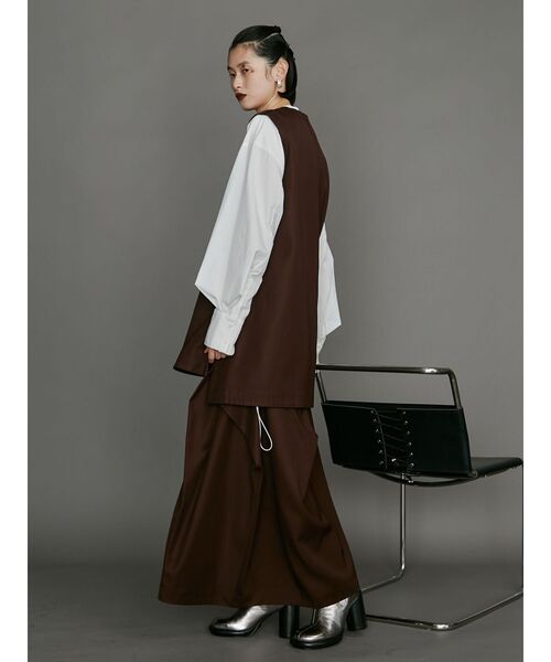 UN3D.（アンスリード）の「FRINGE POINT TUCK SK / フリンジポイントタックスカート（スカート・レディース・ブラウン/ブラック・36/38）」の18枚目の写真