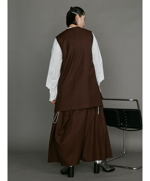 UN3D.（アンスリード）の「FRINGE POINT TUCK SK / フリンジポイントタックスカート（スカート・レディース・ブラウン/ブラック・36/38）」の19枚目の写真