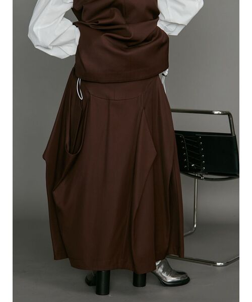 UN3D.（アンスリード）の「FRINGE POINT TUCK SK / フリンジポイントタックスカート（スカート・レディース・ブラウン/ブラック・36/38）」の21枚目の写真