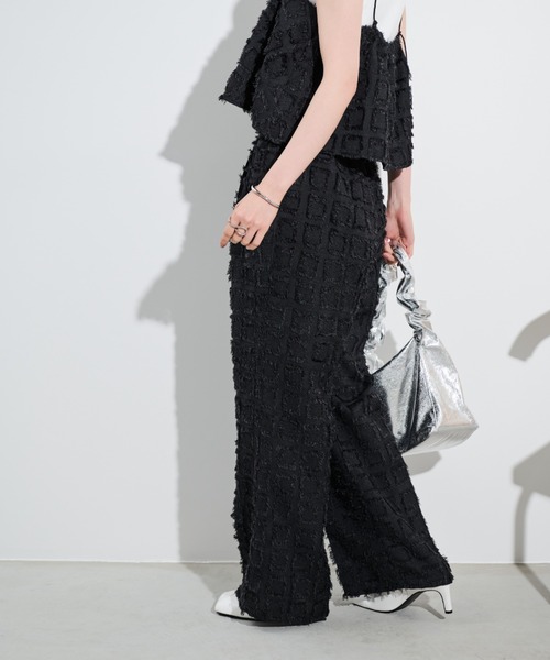 Shelly island（シェリーアイランド）の「ジャガードイージーパンツ（その他パンツ・レディース・ホワイト/ブラック・FREE）」の6枚目の写真