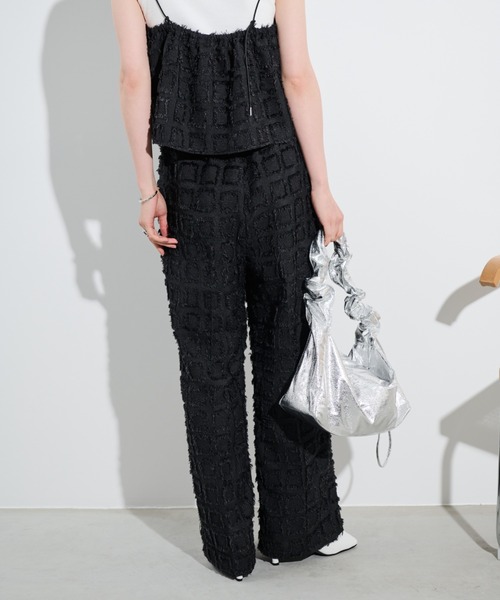 Shelly island（シェリーアイランド）の「ジャガードイージーパンツ（その他パンツ・レディース・ホワイト/ブラック・FREE）」の7枚目の写真