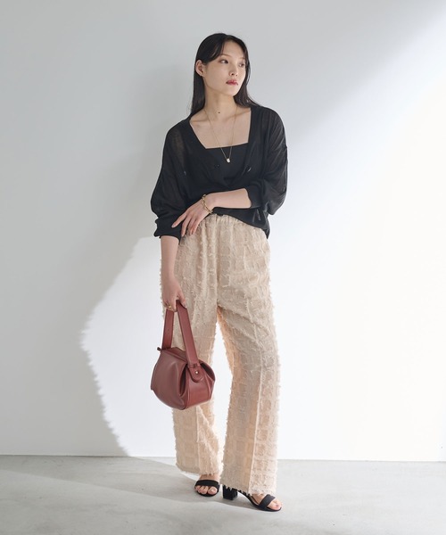 Shelly island（シェリーアイランド）の「ジャガードイージーパンツ（その他パンツ・レディース・ホワイト/ブラック・FREE）」の19枚目の写真