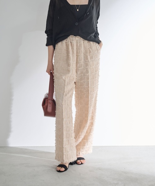 Shelly island（シェリーアイランド）の「ジャガードイージーパンツ（その他パンツ・レディース・ホワイト/ブラック・FREE）」の16枚目の写真