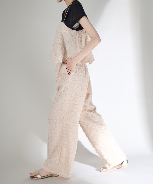 Shelly island（シェリーアイランド）の「ジャガードイージーパンツ（その他パンツ・レディース・ホワイト/ブラック・FREE）」の12枚目の写真