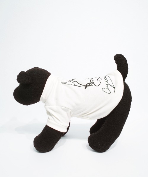 CRYSTAL BALL(クリスタルボール)の「Dog LOGO T-shirt(ペットウェア・レディース・ホワイト/ブラック・MEDIUM/LARGE)」の8枚目の写真