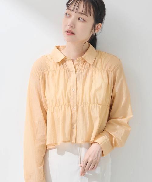 earth music&ecology(アースミュージックアンドエコロジー)の「シャーリングシャツ(シャツ/ブラウス・レディース・アイボリー/グレイッシュベージュ/コーラル・FREE)」の3枚目の写真