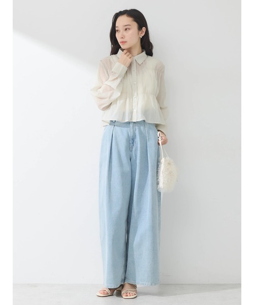 earth music&ecology(アースミュージックアンドエコロジー)の「シャーリングシャツ(シャツ/ブラウス・レディース・アイボリー/グレイッシュベージュ/コーラル・FREE)」の7枚目の写真