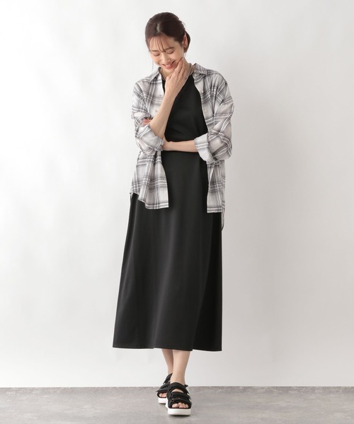 【人気商品】ミュベール　ドッキングTシャツワンピース　黒＆シルバー　チュール GLOBAL WORK（グローバルワーク）の「チュールワンピース＊T