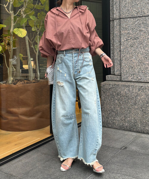 DouDou(ドゥドゥ)の「コットンシアーフリルブラウス(シャツ/ブラウス・レディース・モカ/ホワイト/ブラック・FREE)」の16枚目の写真