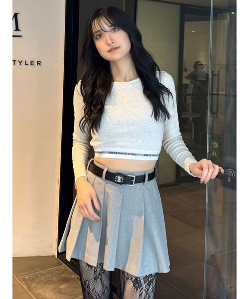 GYDA(ジェイダ)の「ベルトSETプリーツスカートライクショートパンツ(スカート・レディース・ブラック/グレー・FREE)」の8枚目の写真