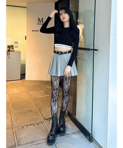 GYDA(ジェイダ)の「ベルトSETプリーツスカートライクショートパンツ(スカート・レディース・ブラック/グレー・FREE)」の11枚目の写真