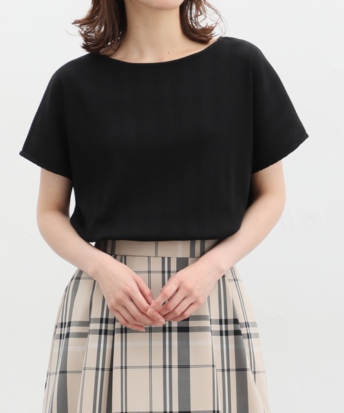 y'sフレンチスリーブロングカットソー セール】フレンチスリーブボックスTシャツ（Tシャツ/カットソー