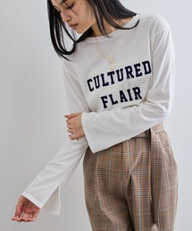 VIS | スタッズ×ロゴデザインロングTシャツ(Tシャツ/カットソー)