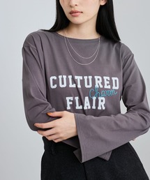 VIS | スタッズ×ロゴデザインロングTシャツ(Tシャツ/カットソー)