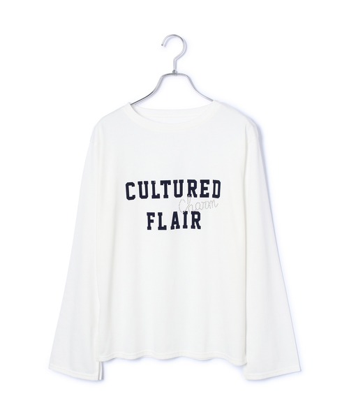 VIS（ビス）の「スタッズ×ロゴデザインロングTシャツ（Tシャツ/カットソー・レディース・スミクロ/ホワイト系その他/ブラウン系その他2・FREE）」の7枚目の写真