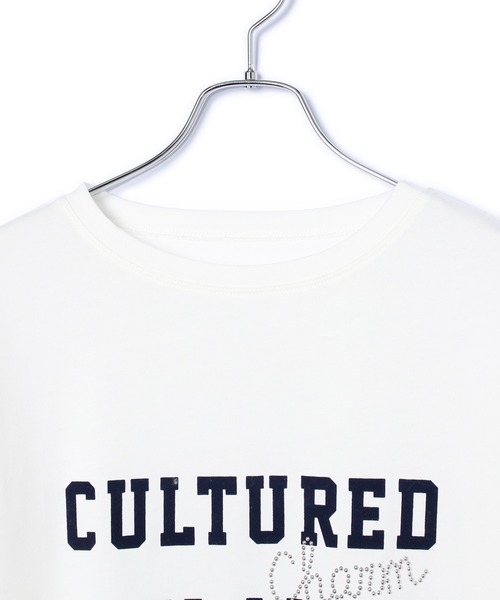 VIS（ビス）の「スタッズ×ロゴデザインロングTシャツ（Tシャツ/カットソー・レディース・スミクロ/ホワイト系その他/ブラウン系その他2・FREE）」の9枚目の写真