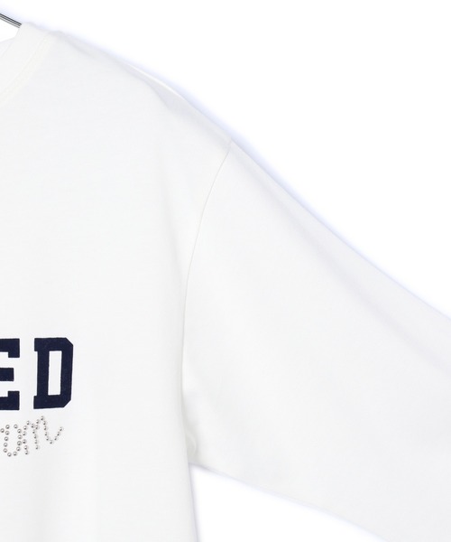 VIS（ビス）の「スタッズ×ロゴデザインロングTシャツ（Tシャツ/カットソー・レディース・スミクロ/ホワイト系その他/ブラウン系その他2・FREE）」の10枚目の写真