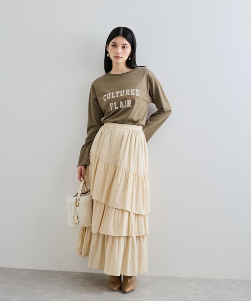 VIS（ビス）の「スタッズ×ロゴデザインロングTシャツ（Tシャツ/カットソー・レディース・スミクロ/ホワイト系その他/ブラウン系その他2・FREE）」の18枚目の写真