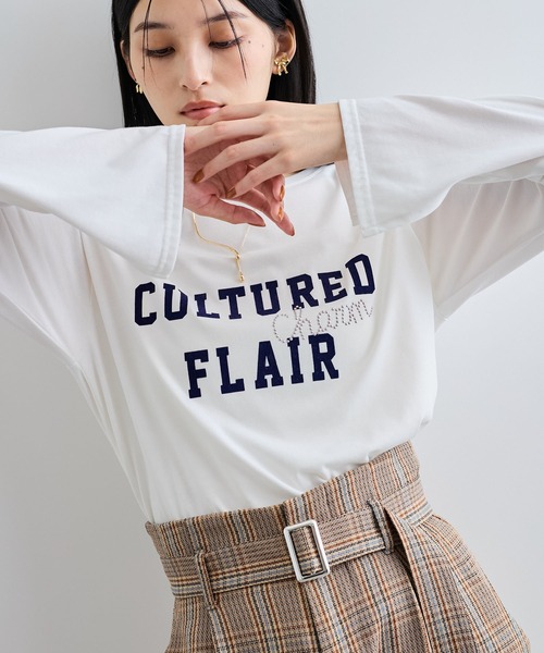 VIS（ビス）の「スタッズ×ロゴデザインロングTシャツ（Tシャツ/カットソー・レディース・スミクロ/ホワイト系その他/ブラウン系その他2・FREE）」の20枚目の写真