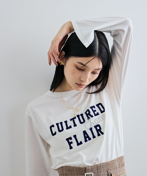 VIS（ビス）の「スタッズ×ロゴデザインロングTシャツ（Tシャツ/カットソー・レディース・スミクロ/ホワイト系その他/ブラウン系その他2・FREE）」の21枚目の写真