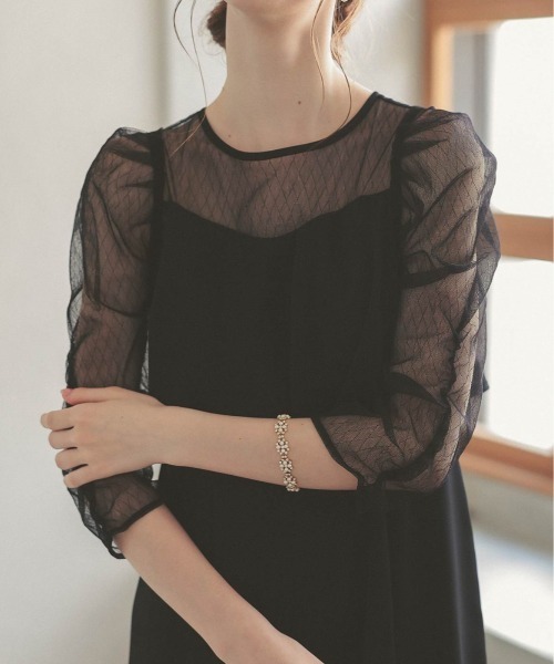 セール】ギャザースリーブIラインドレス結婚式お呼ばれ