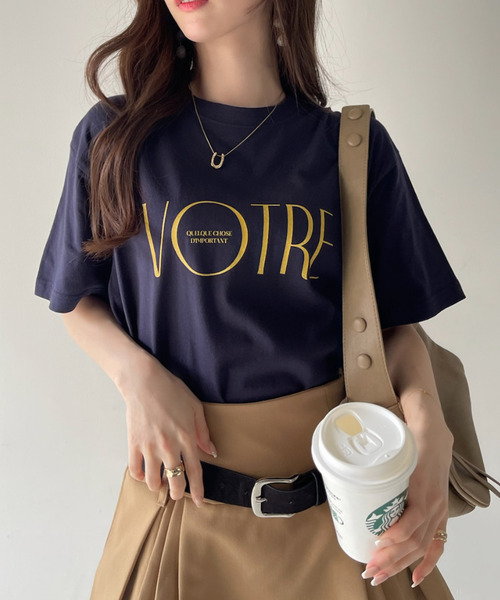 Ada.(エイダ)の「アソート フロントロゴ Tシャツ(Tシャツ/カットソー・レディース・ブラウン/ホワイト×レッド/ホワイト×グリーン/ホワイト×ブルー/ネイビー/チャコール/ブラック/ホワイト・FREE)」の8枚目の写真