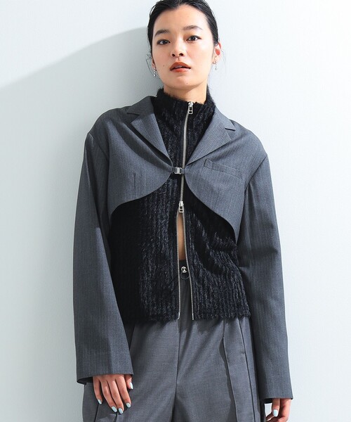 Ray BEAMS（レイビームス）の「シャギー ハイネック ジップ カーディガン（カーディガン/ボレロ・レディース・ブラック/ブラウン・ONE SIZE）」の18枚目の写真