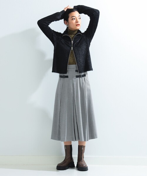 Ray BEAMS（レイビームス）の「シャギー ハイネック ジップ カーディガン（カーディガン/ボレロ・レディース・ブラック/ブラウン・ONE SIZE）」の20枚目の写真