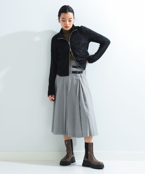 Ray BEAMS（レイビームス）の「シャギー ハイネック ジップ カーディガン（カーディガン/ボレロ・レディース・ブラック/ブラウン・ONE SIZE）」の21枚目の写真