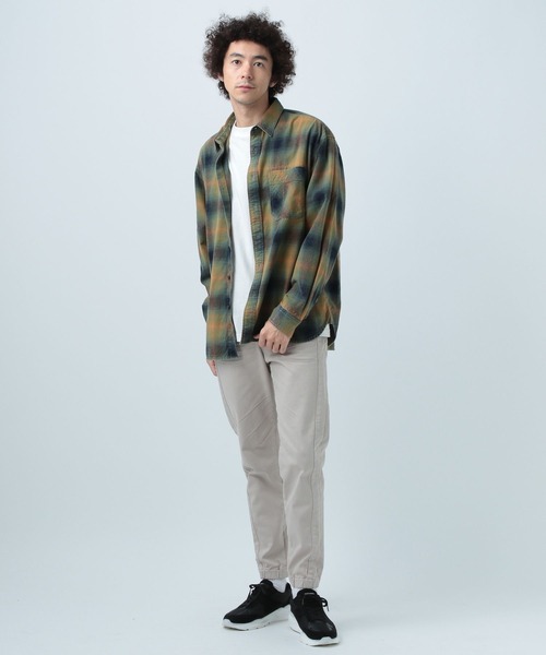 BAYFLOW（ベイフロー）の「インディゴソフトチェックシャツ（シャツ/ブラウス・メンズ・オレンジ/ブラック/ブルー・MEDIUM/LARGE）」の10枚目の写真