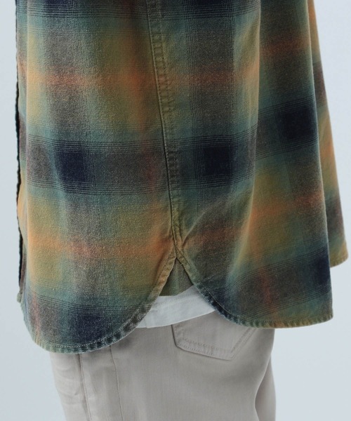 BAYFLOW（ベイフロー）の「インディゴソフトチェックシャツ（シャツ/ブラウス・メンズ・オレンジ/ブラック/ブルー・MEDIUM/LARGE）」の18枚目の写真