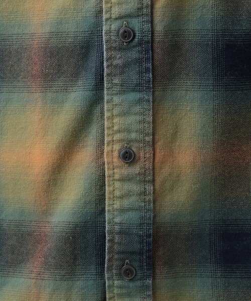 BAYFLOW（ベイフロー）の「インディゴソフトチェックシャツ（シャツ/ブラウス・メンズ・オレンジ/ブラック/ブルー・MEDIUM/LARGE）」の15枚目の写真
