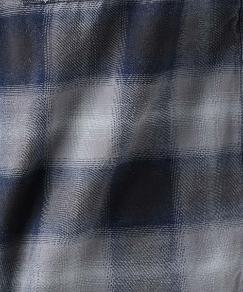 BAYFLOW（ベイフロー）の「インディゴソフトチェックシャツ（シャツ/ブラウス・メンズ・オレンジ/ブラック/ブルー・MEDIUM/LARGE）」の14枚目の写真