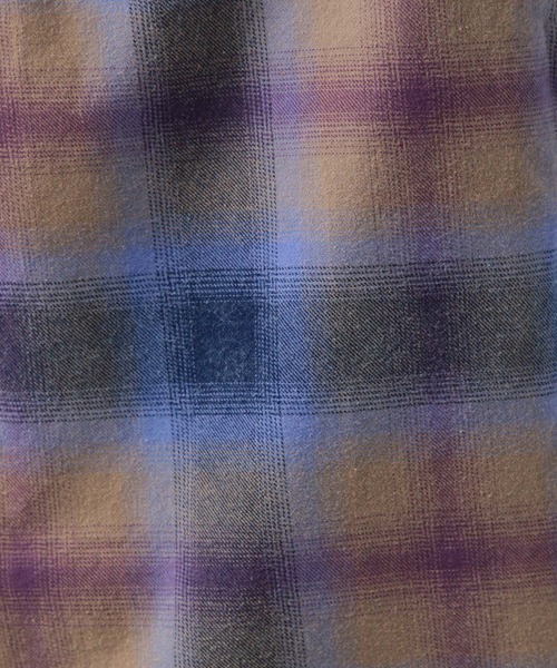 BAYFLOW（ベイフロー）の「インディゴソフトチェックシャツ（シャツ/ブラウス・メンズ・オレンジ/ブラック/ブルー・MEDIUM/LARGE）」の12枚目の写真