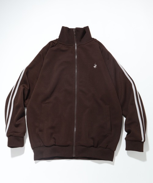 BEVERLY HILLS POLO CLUB（ビバリーヒルズポロクラブ）の「【BEVERLY HILLS POLO CLUB / ビバリーヒルズ ポロクラブ】 ダンボール ニット トラック ジャケット（ジャージ・メンズ・スミクロ/レッド系その他/ホワイト系その他/ブラック系その他/ブラウン系その他/ホワイト×ブラック・M/L/LL）」の5枚目の写真